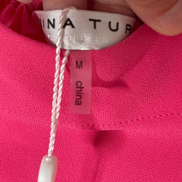 Trina Turk NWT Knox Off Shoulder Dress Flared Sleeve Shift Size M Pink Lined - Picture 8 of 14